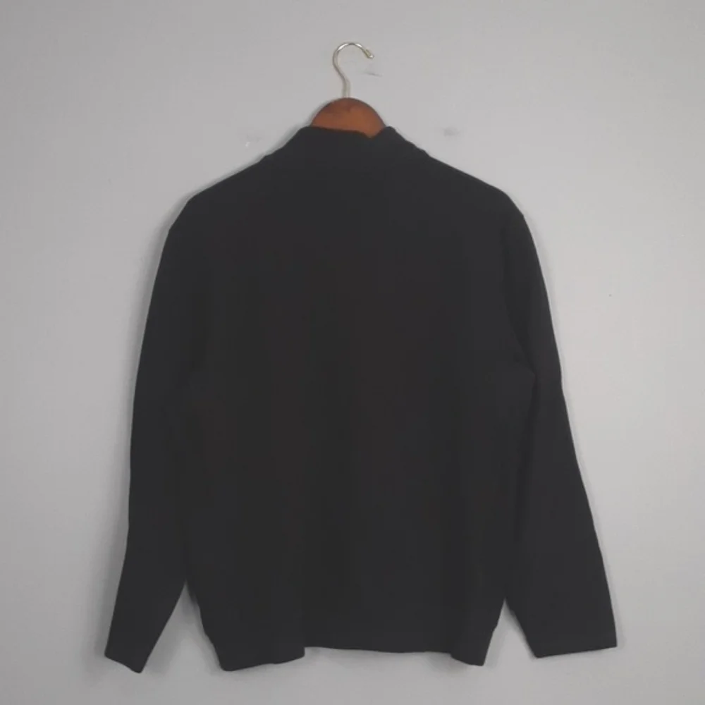 Calvin Klein Men's Color Block Black & Gray 3/4 Button Down Ribbed Sweater